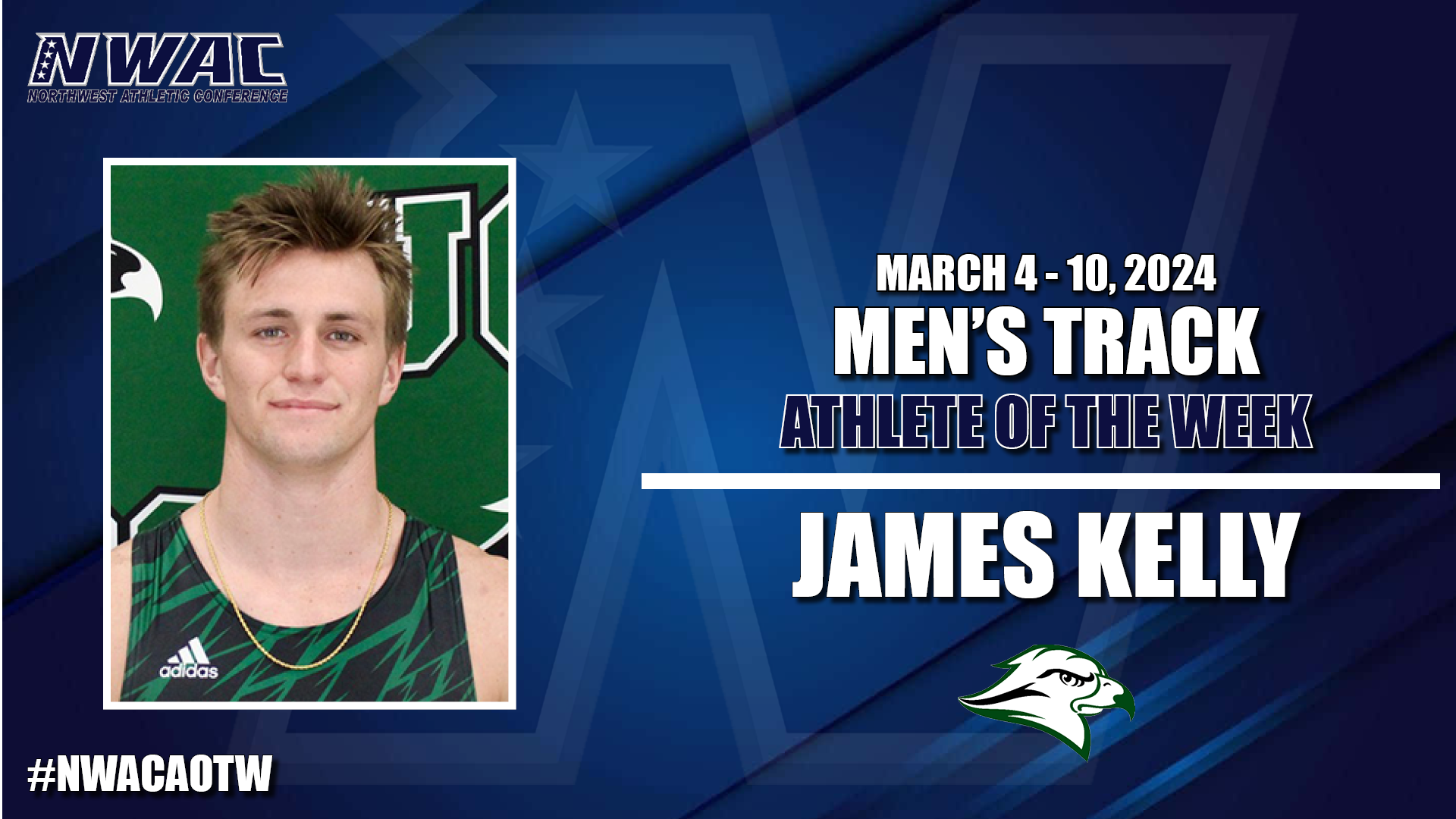 Week 2 Men's Track Athlete of the Week, James Kelly