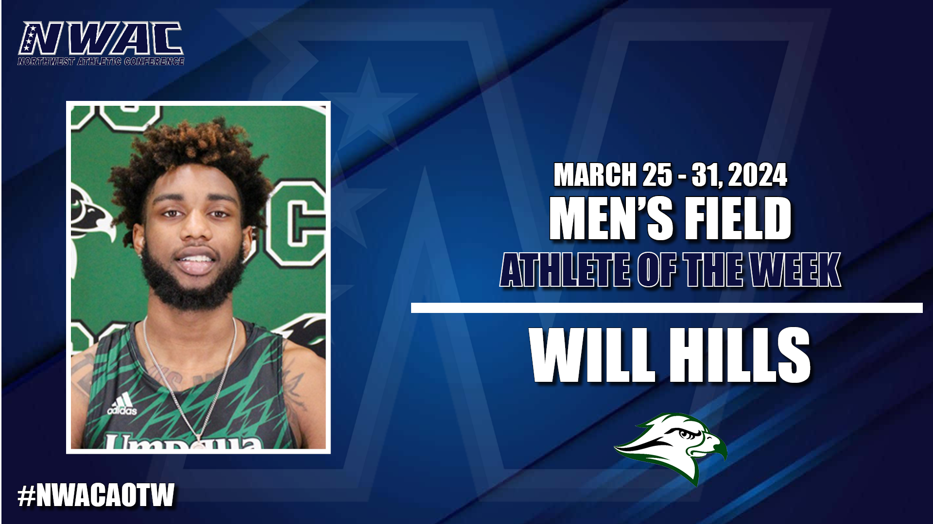 NWAC Week 5 Men&rsquo;s Field Athlete of the Week, Will Hills